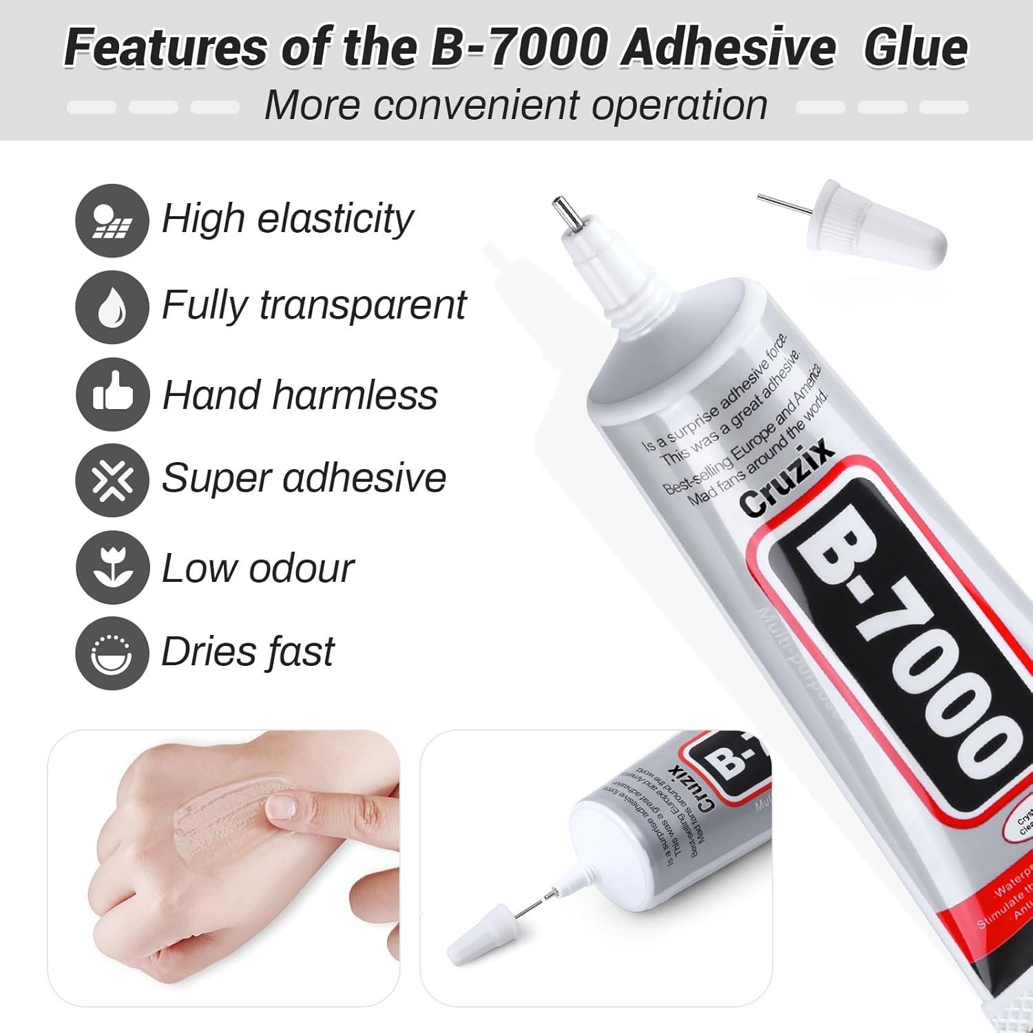 Waterproof B7000 Jewelry Glue – 3.7oz Precision Adhesive for Optimal Bonding