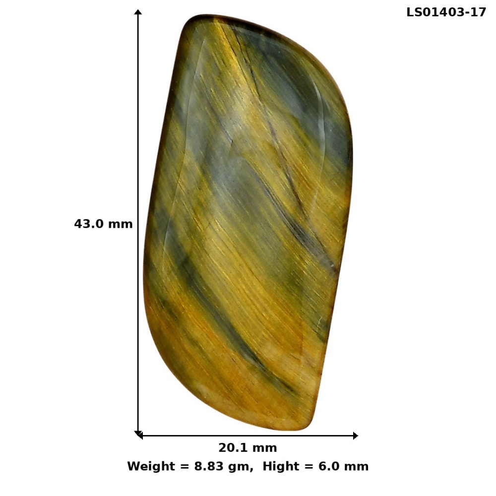 Natural Blue Tiger Eye 43×20.1×6 mm Fancy Shape Polished Gemstone LS01403-17