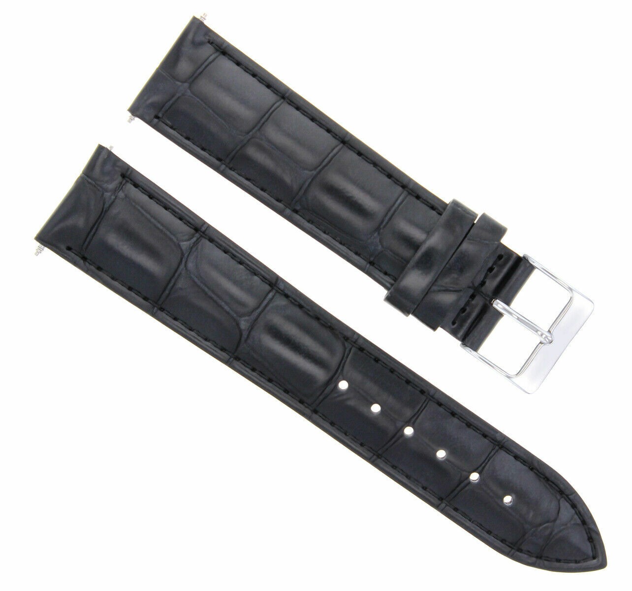 18mm x 16mm Black Italian Leather Replacement Watch Strap For IWC Top Gun