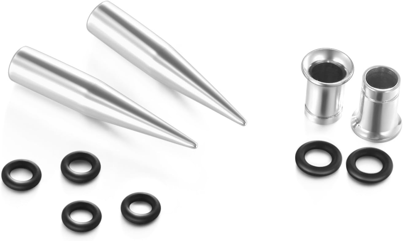 Ear Gauge Stretching Kit Surgical Steel Tapers Plugs Eyelets 14G to 00G 36