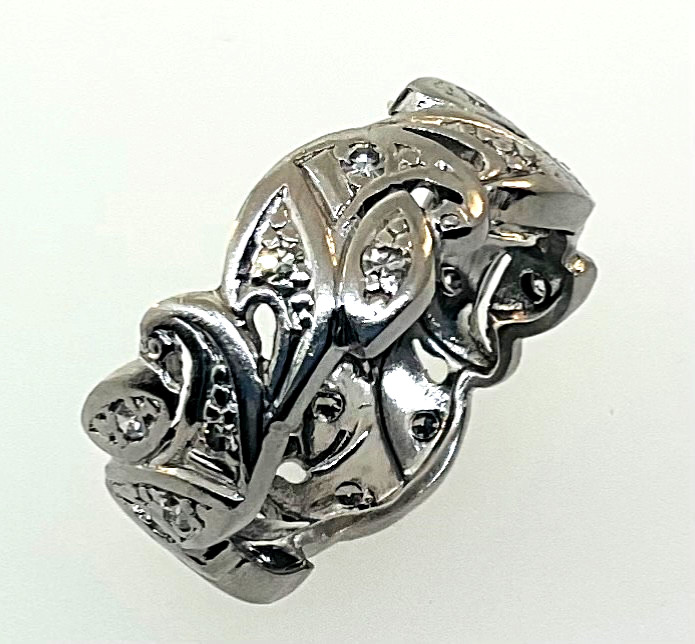 Vintage 1940’s Art Deco Style Palladium Diamond Eternity Band
