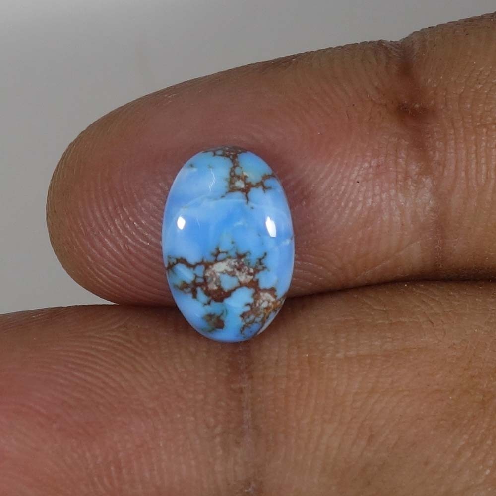 03.10 Cts 08X12X04 mm Natural Golden Hill Turquoise Oval Cabochon Gemstone AB503
