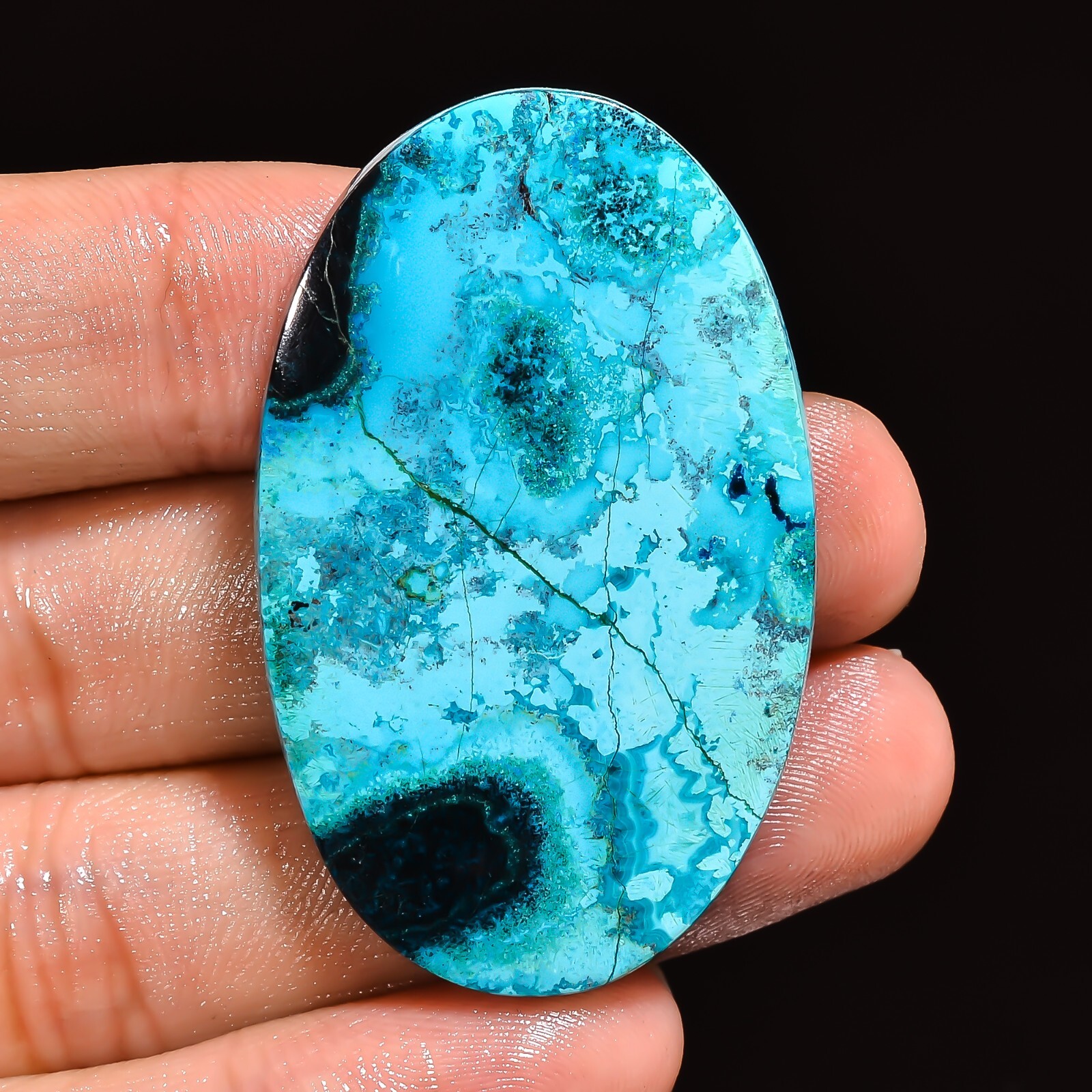 55.45CT 100% Natural shattuckite Oval Cabochon Top Quality stone 28x46x5mm BC-59