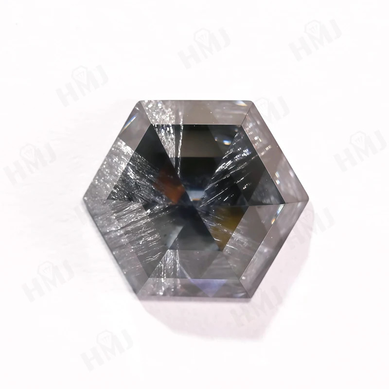 All Shape Salt & Pepper Moissnite Diamond Hexagon Kite Cut for Ring DIY Jewelry