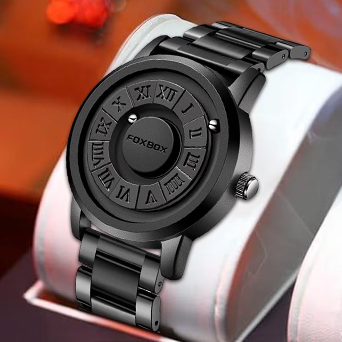 Men’s Watch Magnetic Floating Ball Pointer Roman Numerals Quartz Watches | No Gl