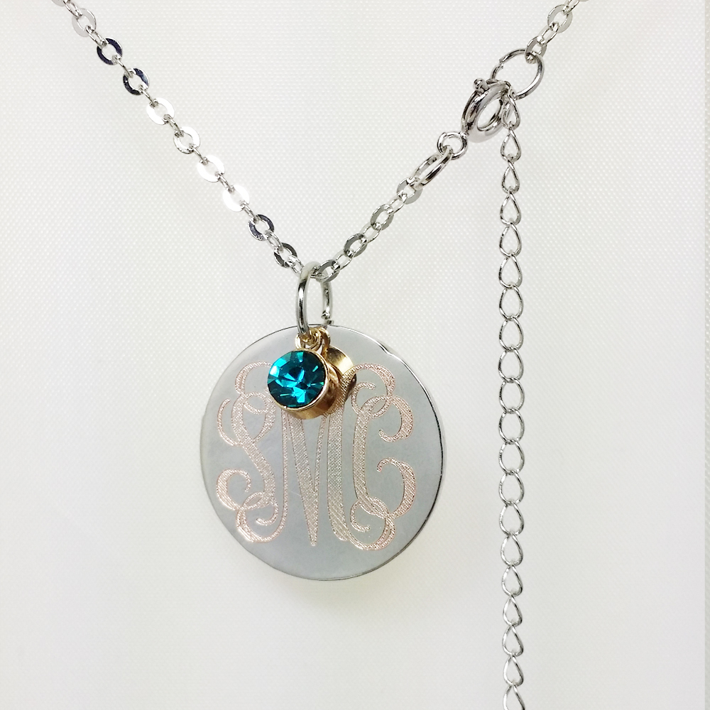 Personalized Monogram Necklace, Custom Monogram Necklace, Initials Necklace