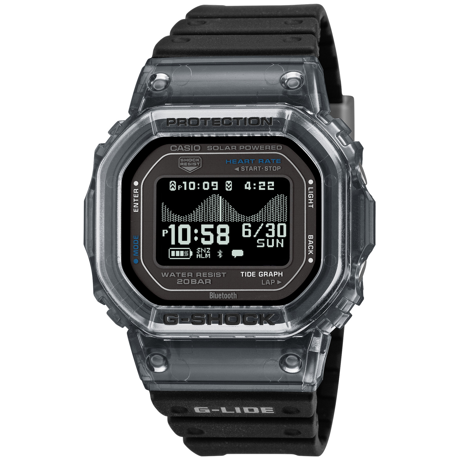 CASIO G-SHOCK GBX-H5600-1JR G-LIDE Bluetooth Tough Solar Black MIP Watch 45.4mm