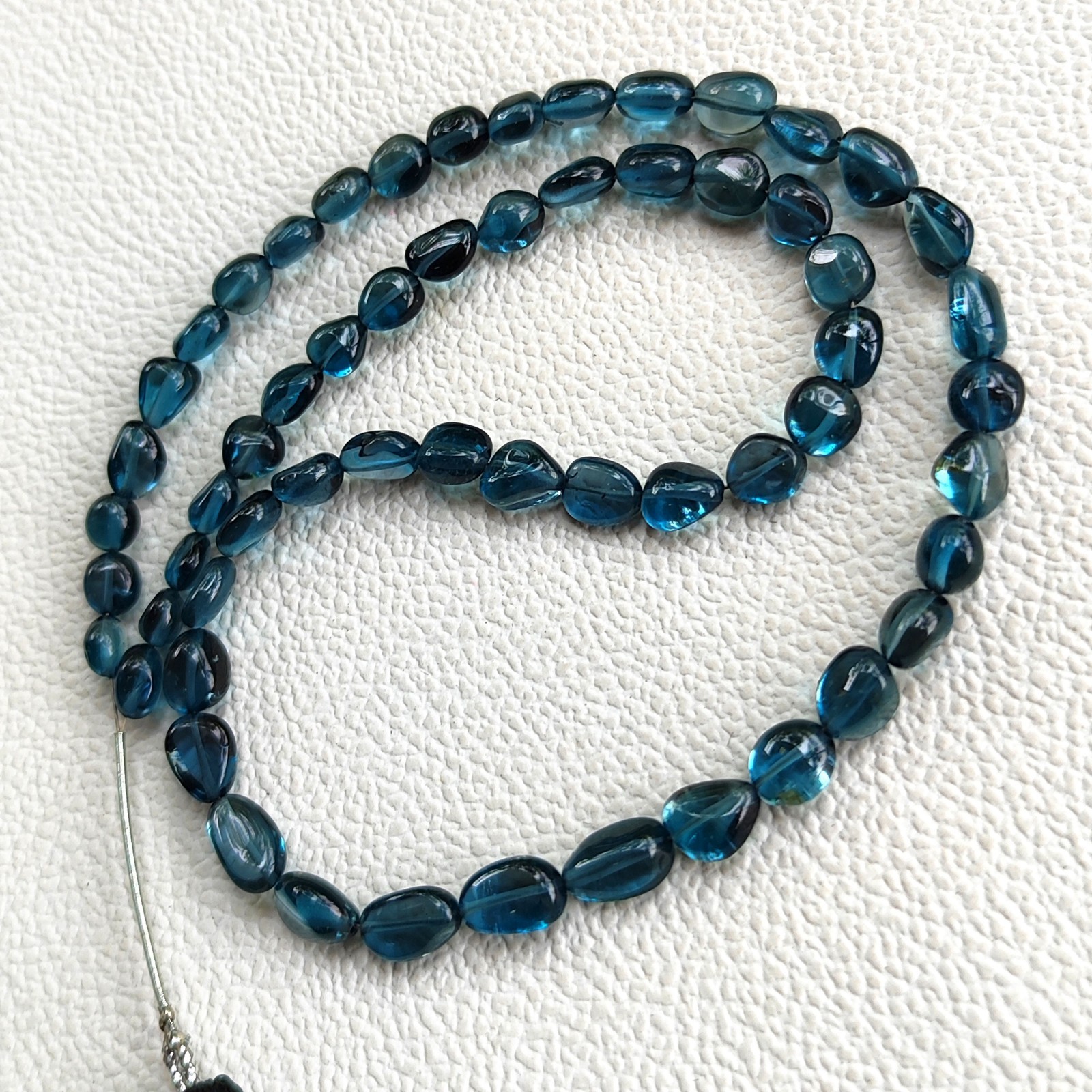 Genuine London Blue Topaz Smooth Nugget Beads 6-8mm 15″ Jewelry Making Strand
