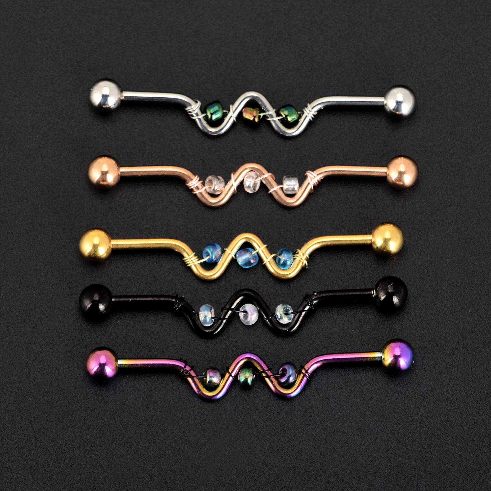 14G Stainless Steel Industrial Barbell Earring Cartilage Piercing Jewelry – ONE