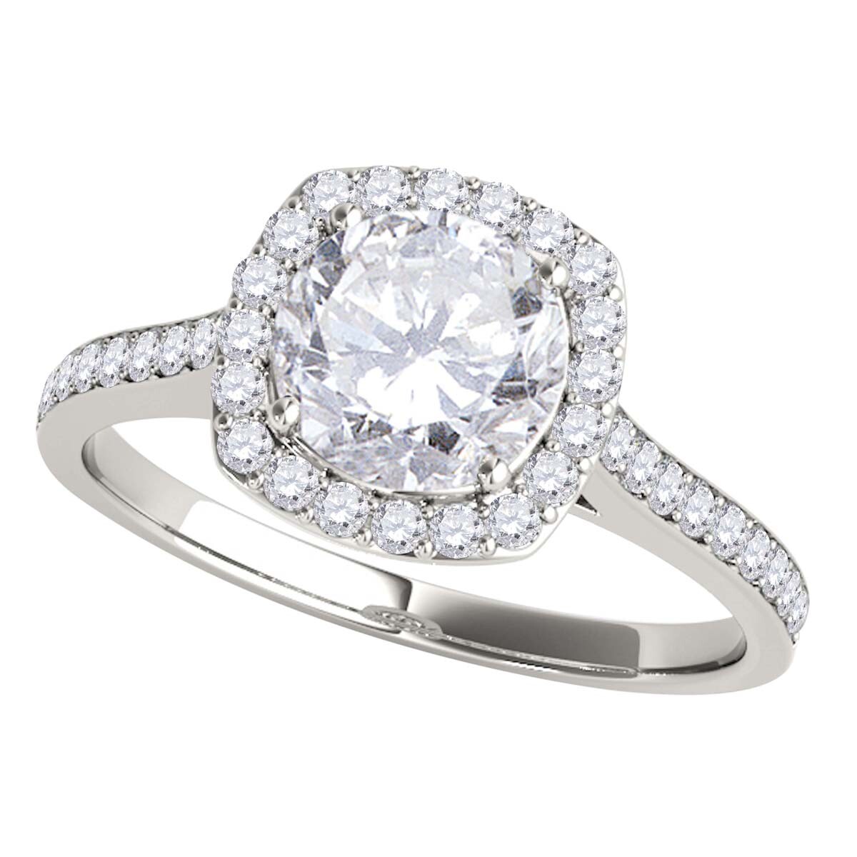 Diamond Halo-Engagement Ring 0.50 Carats 14k Yellow Rose White Gold Jewelry Gift