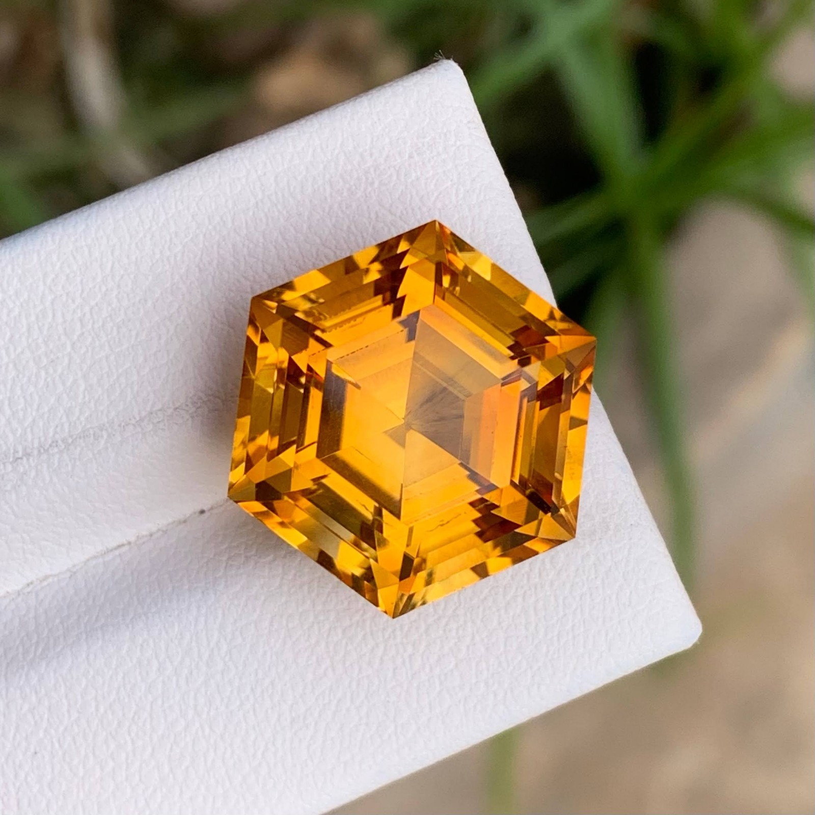 Natural Hexagonal Citrine 18.57 Ct Loupe Clean Africa Untreated Loose Gem