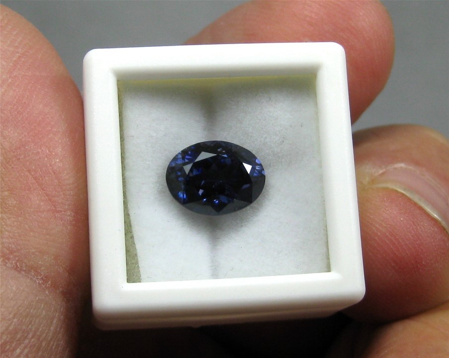 Large Rare Faceted Benitoite, 3.07 carats, with G.I.A. Lab Report