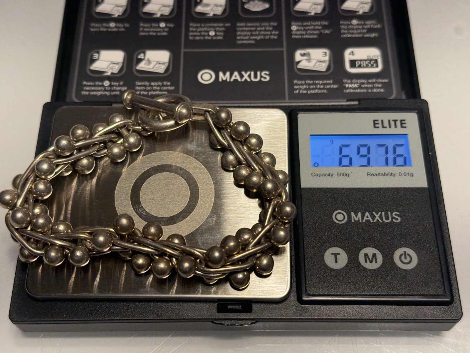 Silpada 925 Sterling Silver DNA Bead Ball Link Toggle Bracelet – Mexico