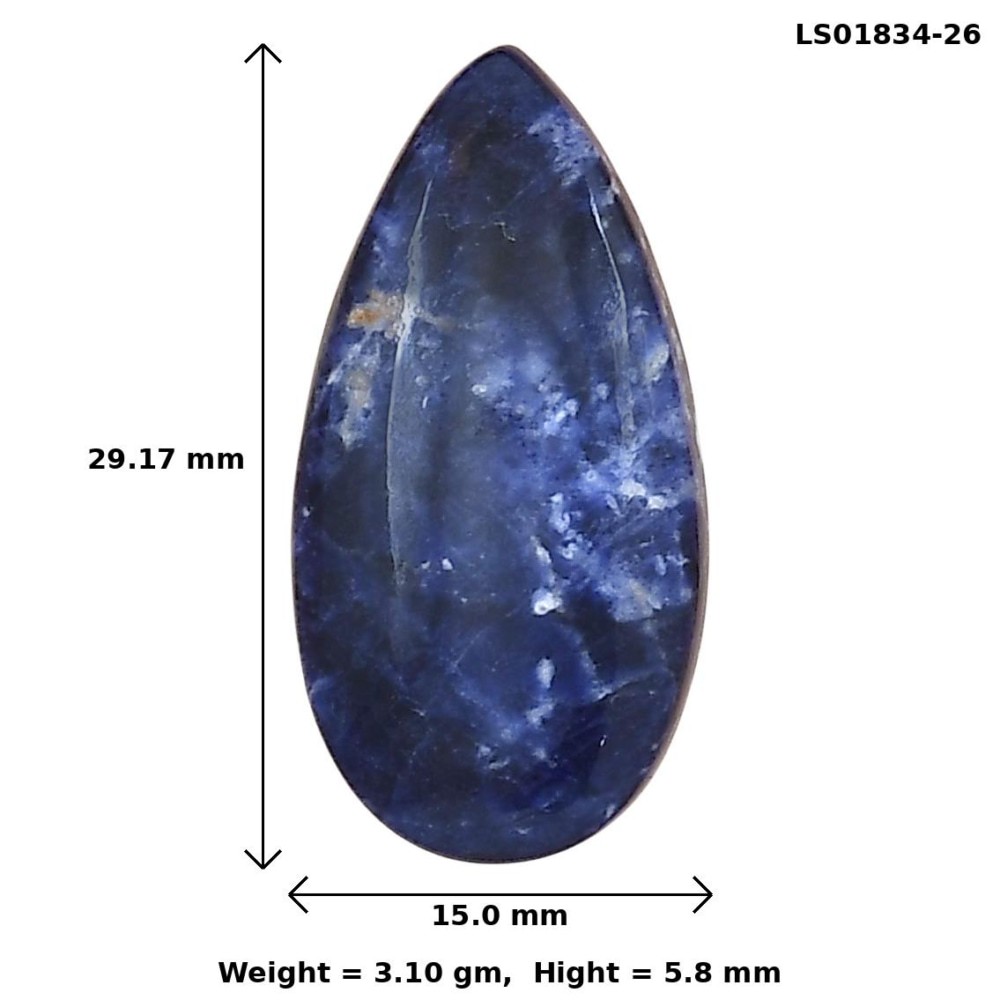 Natural Sodalite 29.17x15x5.8 mm Pear Shape Polished Loose Gemstone LS01834-26
