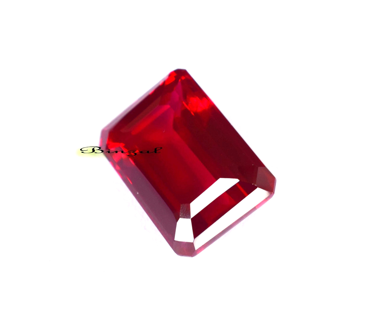 Rarely Found Ring Size 20-22 CT Myanmar’s Red Ruby Emerald Cut Loose Gemstone