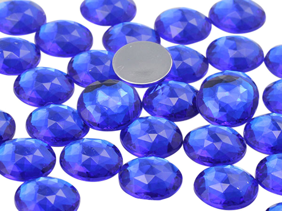 18mm Assorted 12 Colors Flat Back Acrylic Round Gems Rhinestones – 120 Pieces