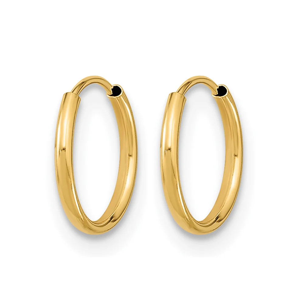 14K Yellow Gold Endless Hoop Earrings
