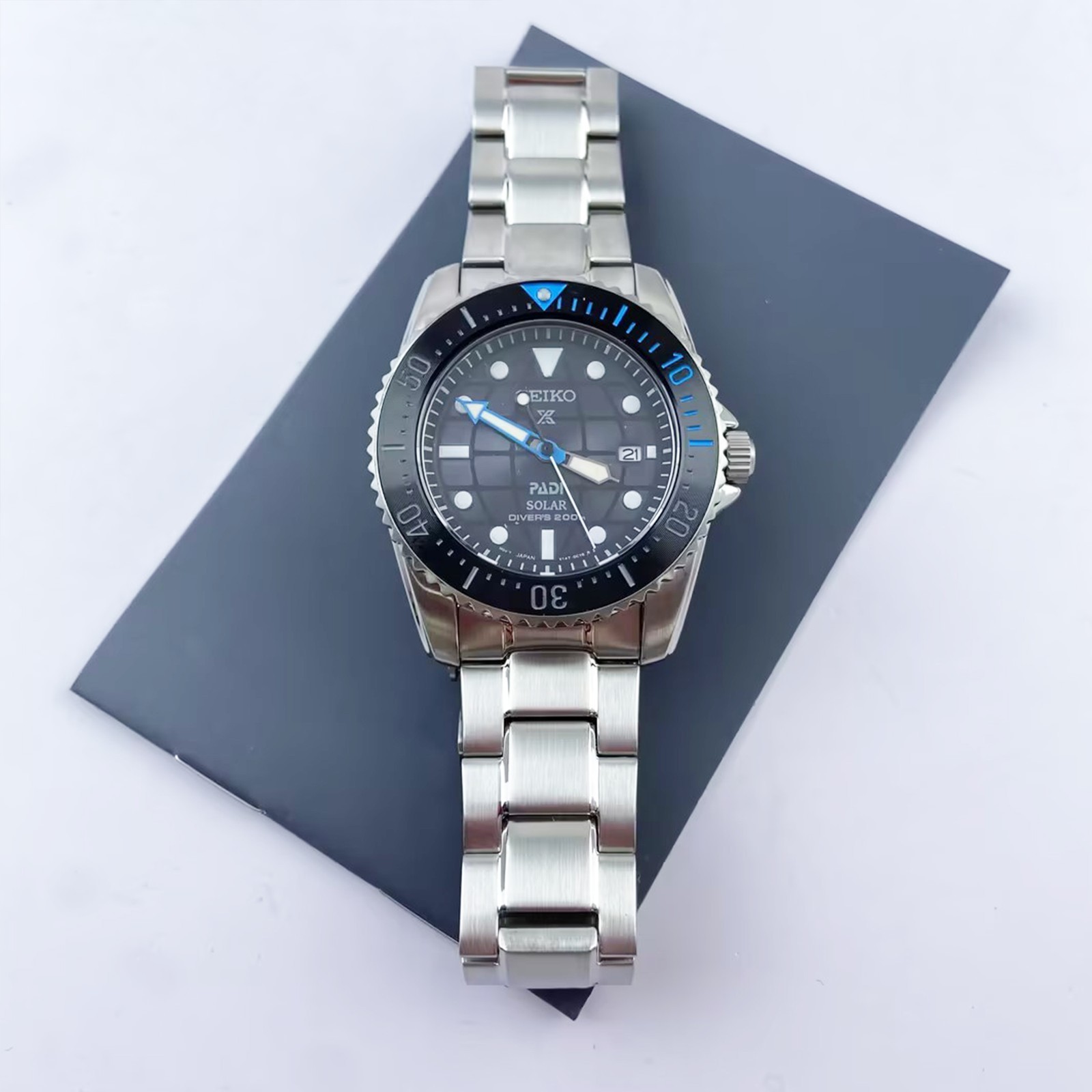 Seiko Prospex Sea Solar Power Black Dial Men Stainless Steel SNE575 Watch 38.5mm