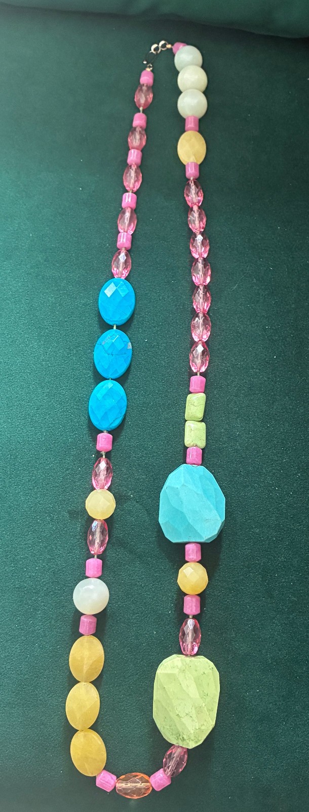 ONE OF A KIND, JUST SPECTACULAR COLOR, Semi Precious Stone Necklace 30″ HEALING
