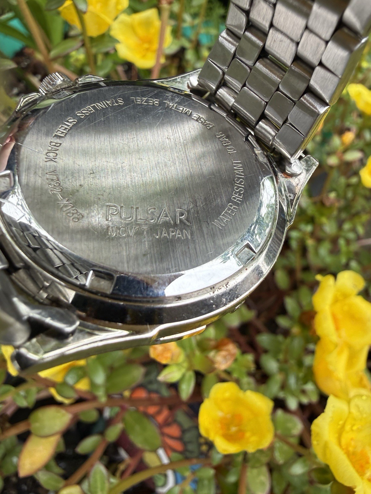 Pulsar Quartz 100m Black Dial Stainless Steel Bracelet Diver Watch Date