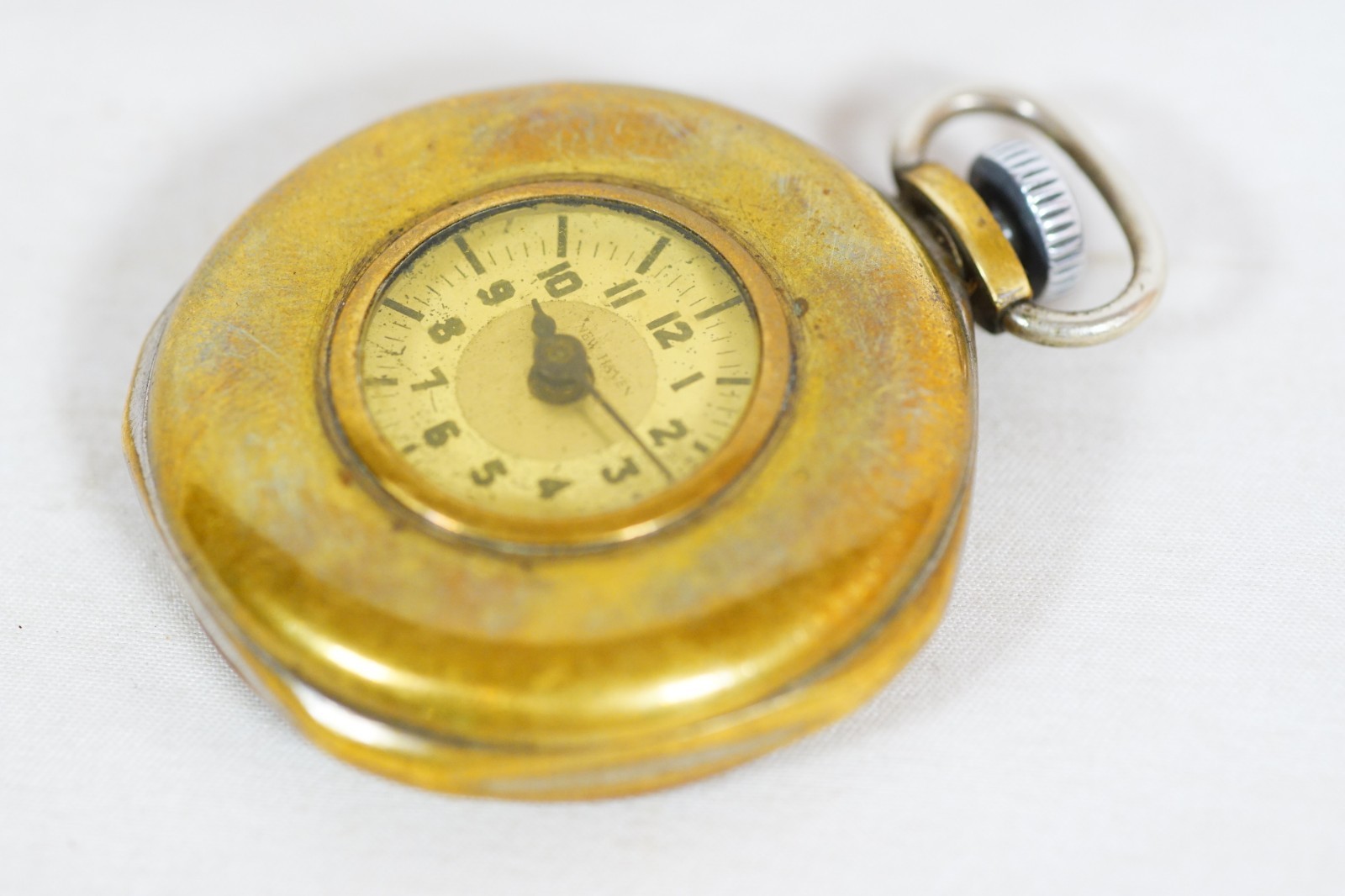 New Haven Pocket Watch Pentagon Shape Mechanical Wind USA Pinlever Watch