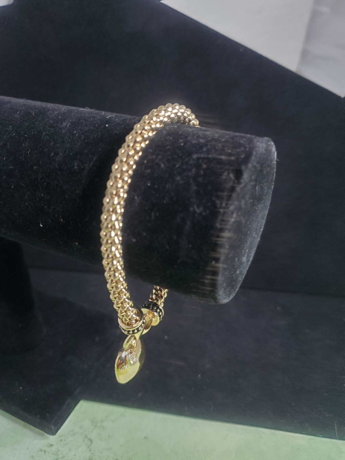Nine West Gold Tone Stretchy Red Gem Bracelet