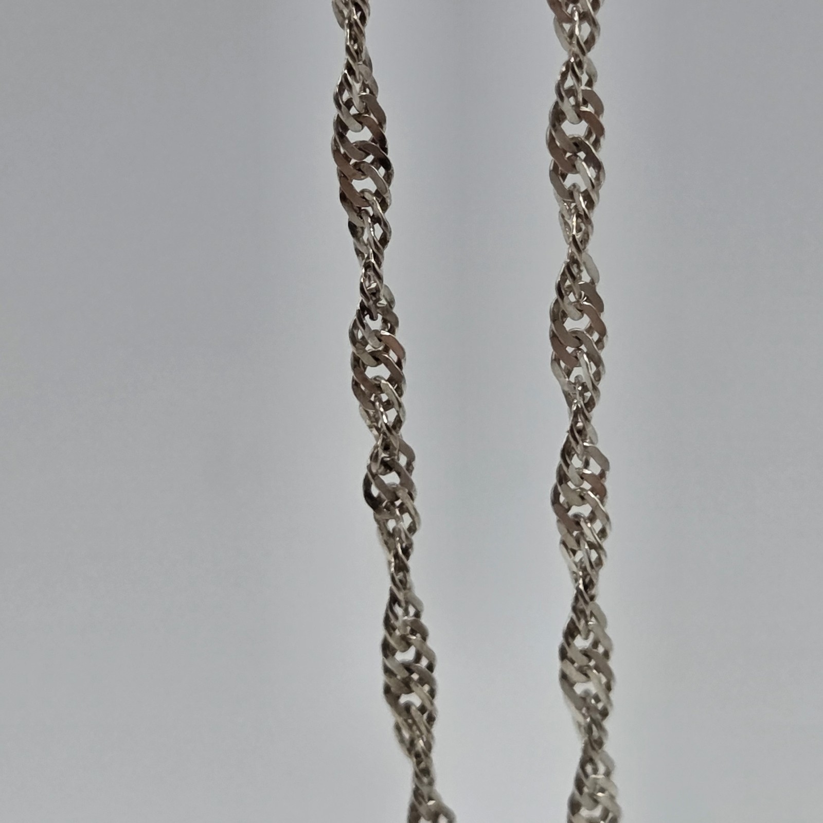 Vtg IBB Italy 925 Sterling Silver Singapore Twist Chain Anklet Bracelet 8.5″