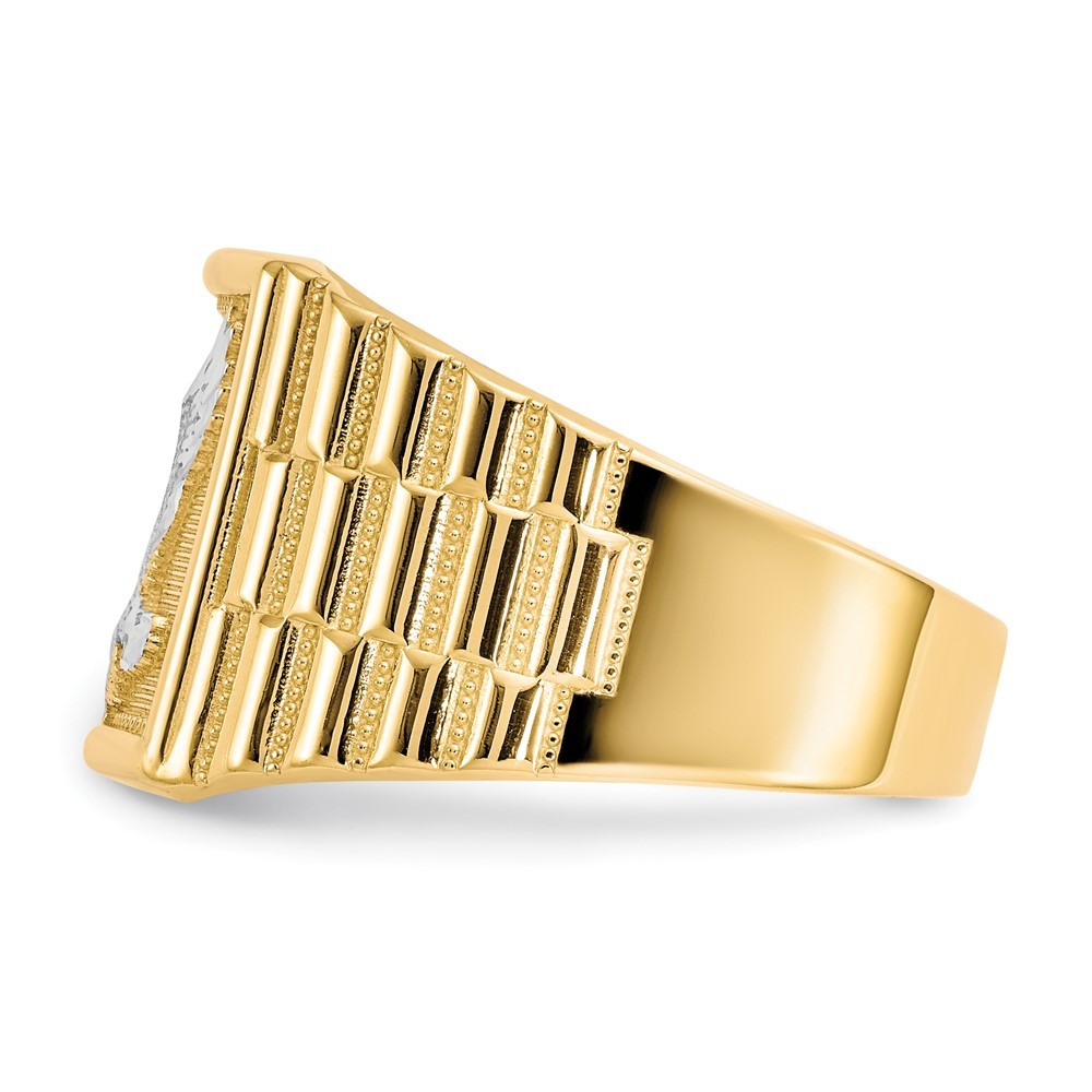10k Yellow Gold & White Rhodium Eagle Men’s Ring Size 10