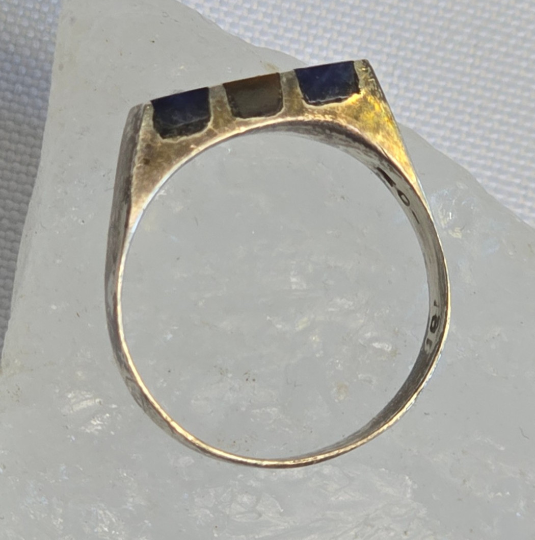 Sterling Silver Ring 3.29g Fine Jewelry Size 8.25 Band Multicolor Stones *READ*