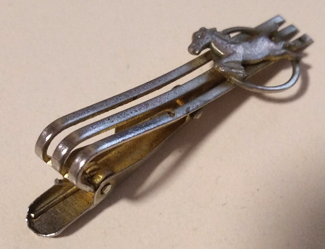 Vintage Tie Bar Tie Clip Horse USSR Ukraine Soviet 1950s