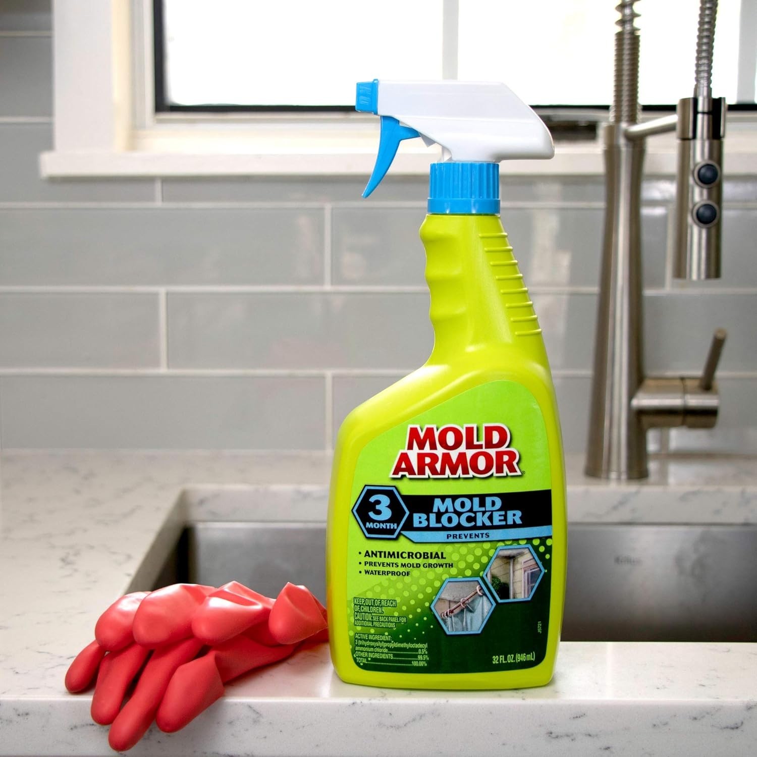 Eco-Friendly Mold Blocker, 32 oz Spray – Antimicrobial for Indoor & Outdoor Use