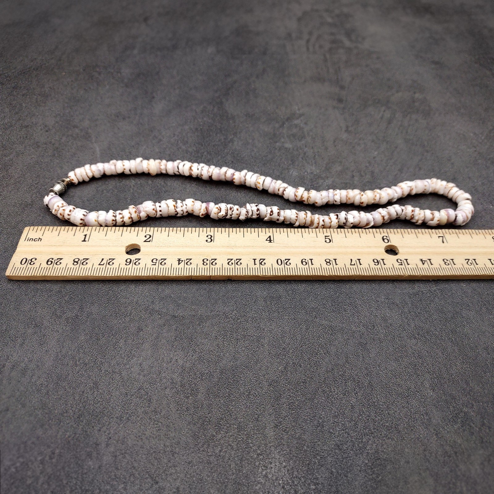 Tiger Puka Seashell Necklace (1 necklace approx. 16 inches x 5+ mm)