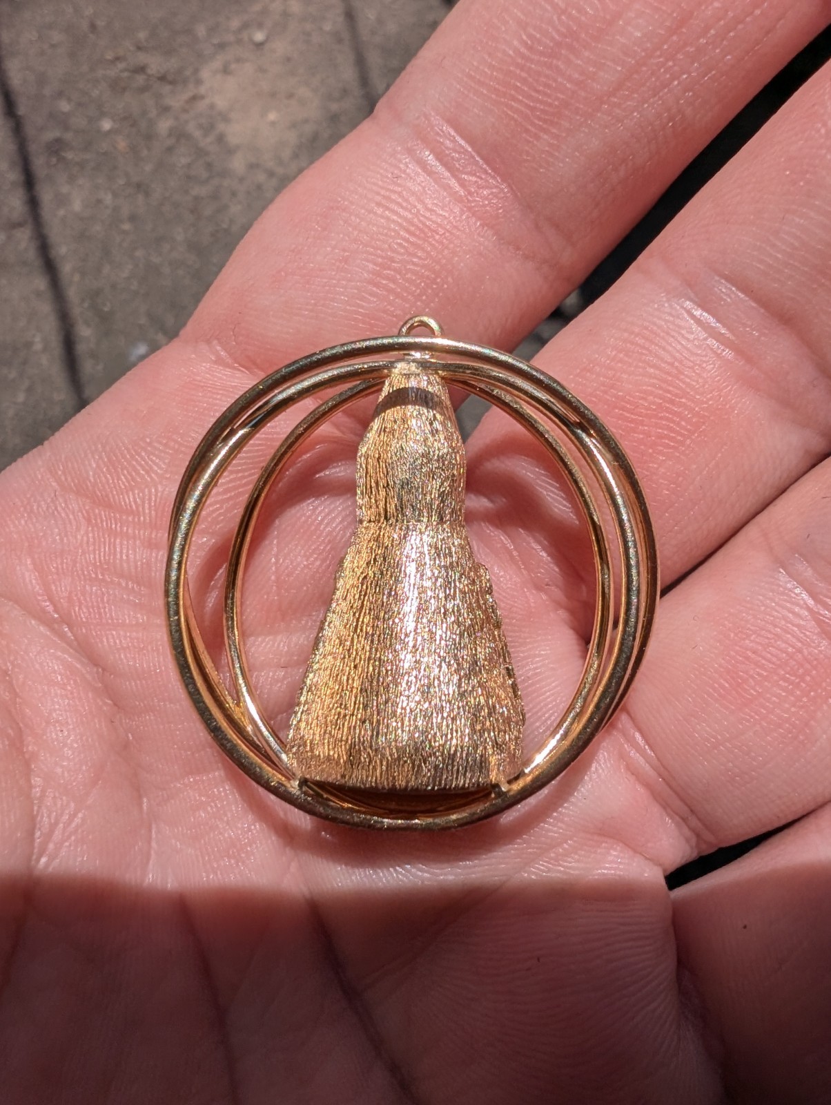 Vintage 14k Gold Mechanical Gemini Space Capsule Charm Pendant Heavy 19g+ NASA