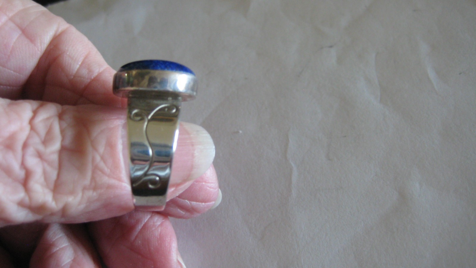NICE JAY KING/DTR STERLING SILVER RING, SZ 9, LAPIS