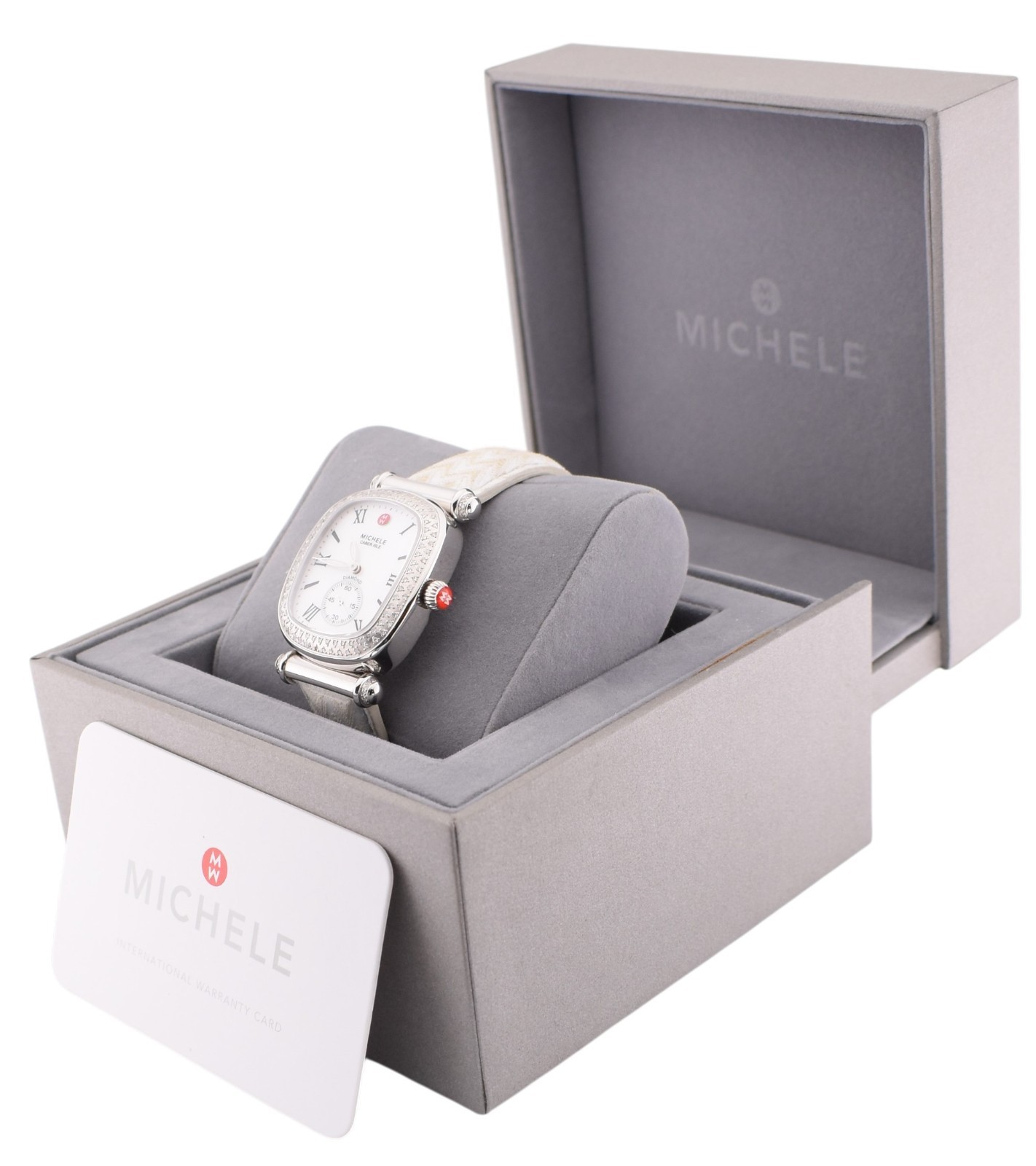 Michele Caber Isle White MOP Dial 140 Diamonds Watch 0.58 CT TW MW16C01A2025