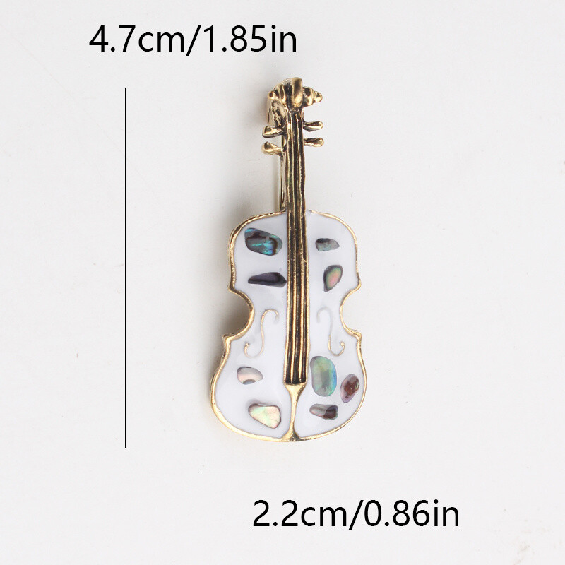 Retro Fashion Versatile Literary Enamel Dripping Oil Violin Brooch