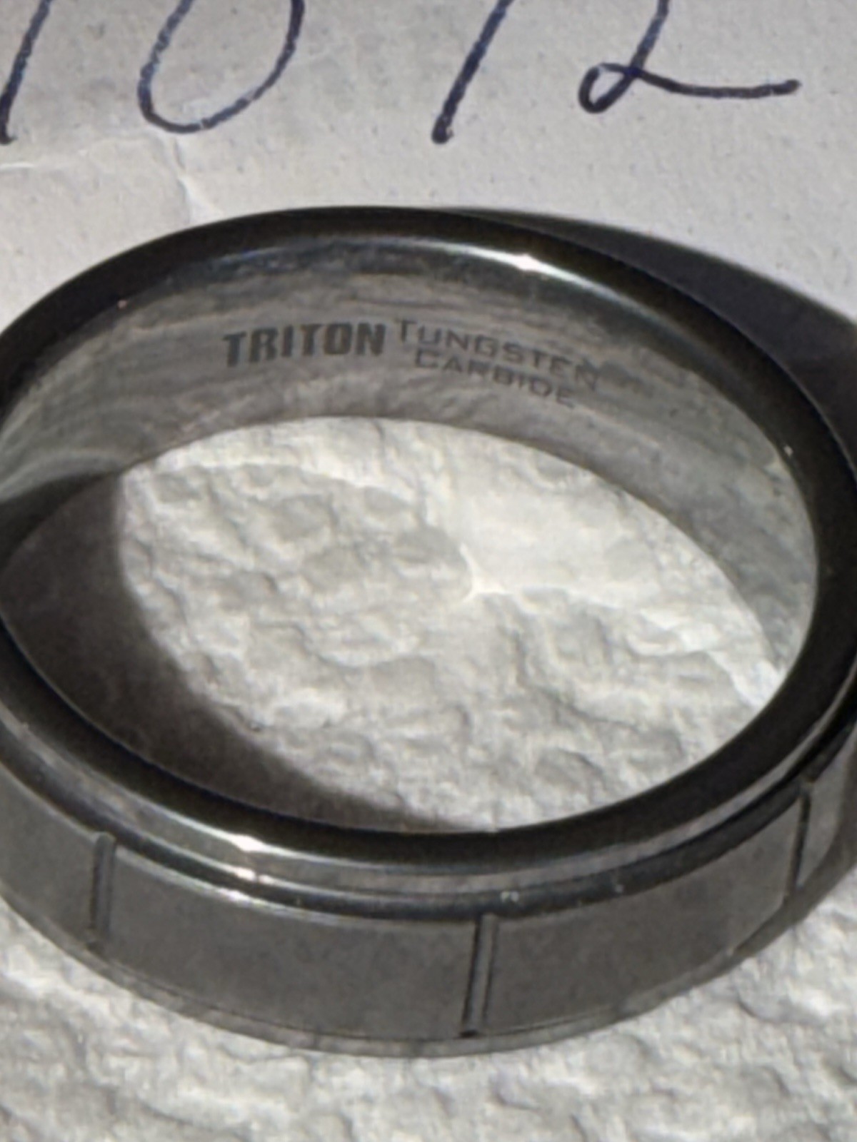 Triton Men’s Size 10.5 Classic Ornate Gunmetal Tungsten Carbide Band Ring