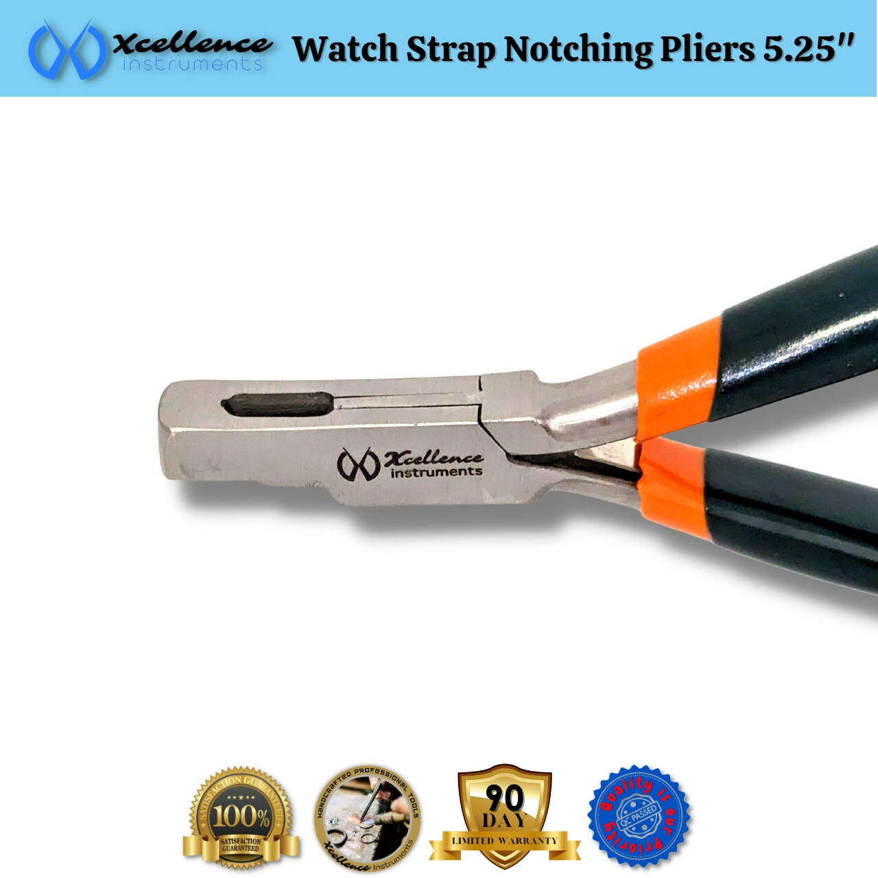 Xcellence Leather & Rubber Watch Strap Notching Pliers Repair Tools 5.25″ Green
