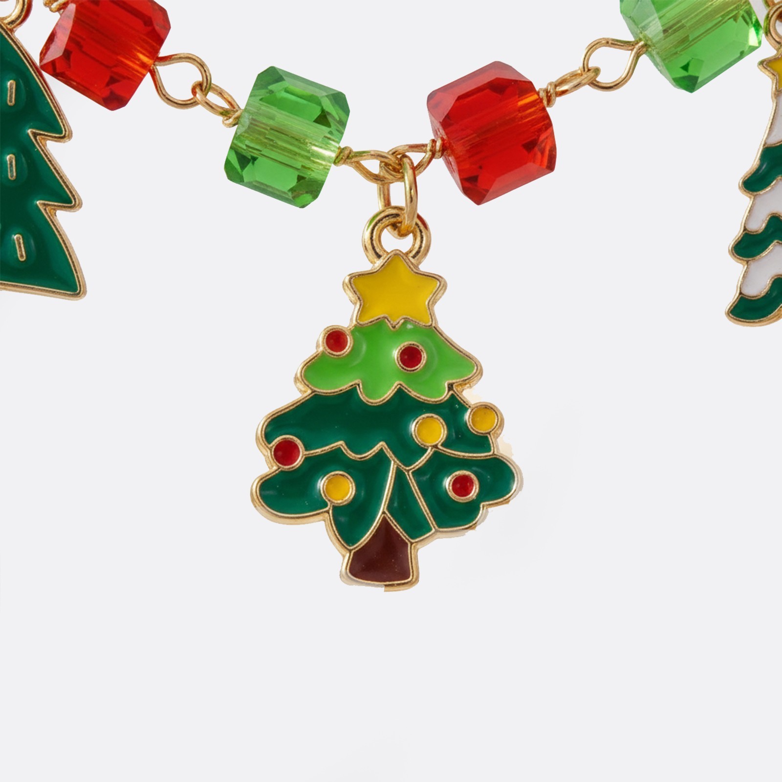 Christmas Tree Necklace Women’s Double Layer Chain Holiday Pendant Xmas Gift