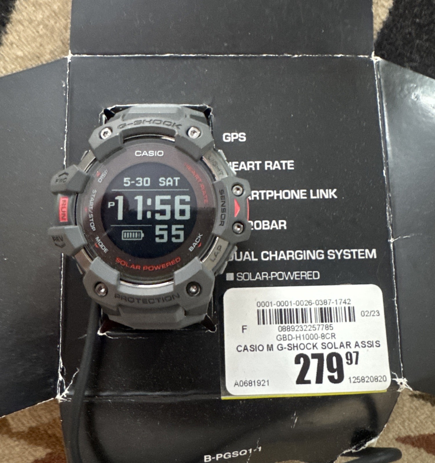 Casio G-Shock GBD-H1000 Solar GPS Fitness Watch – No. 3475