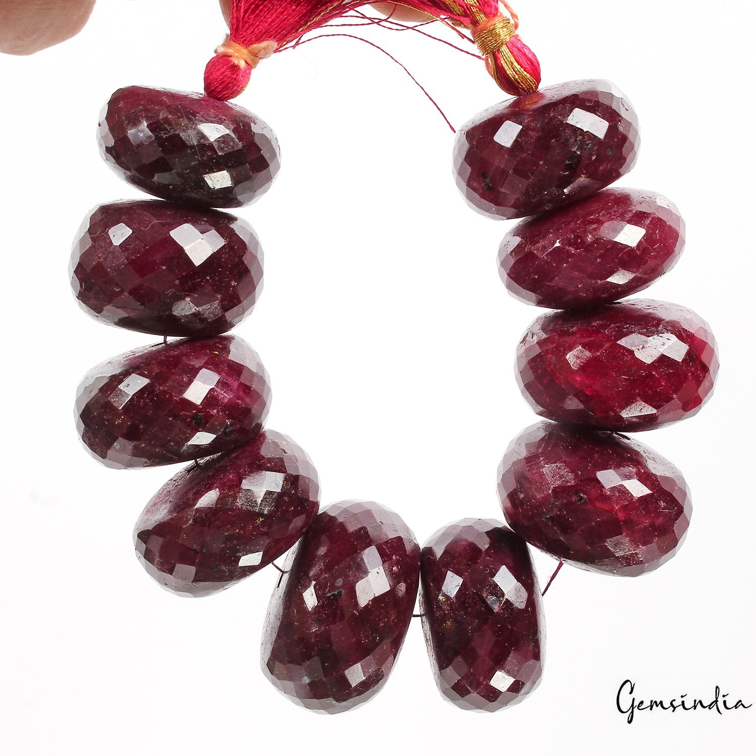 AAA Red Ruby Round Checkerboard Cut Beads 25-29mm Loose Gemstone Lot