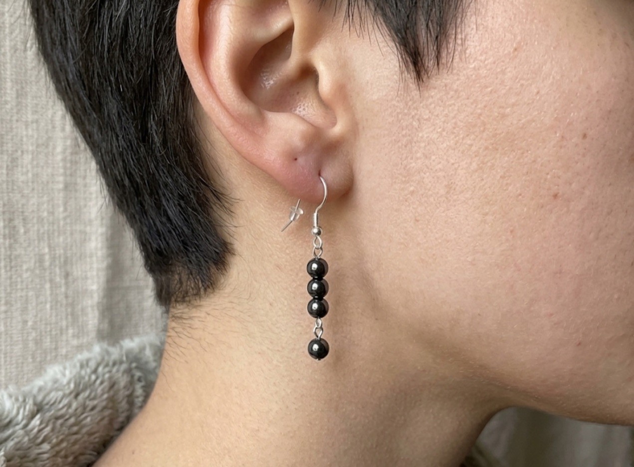 Natural Hematite Gemstone 925 Sterling Silver Drop/Dangle Earrings For Women