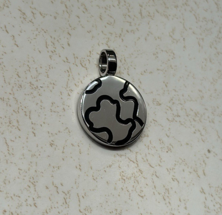 Tous Jewelry Stainless Steel Black & Silver “Kaos” Bear Pendant