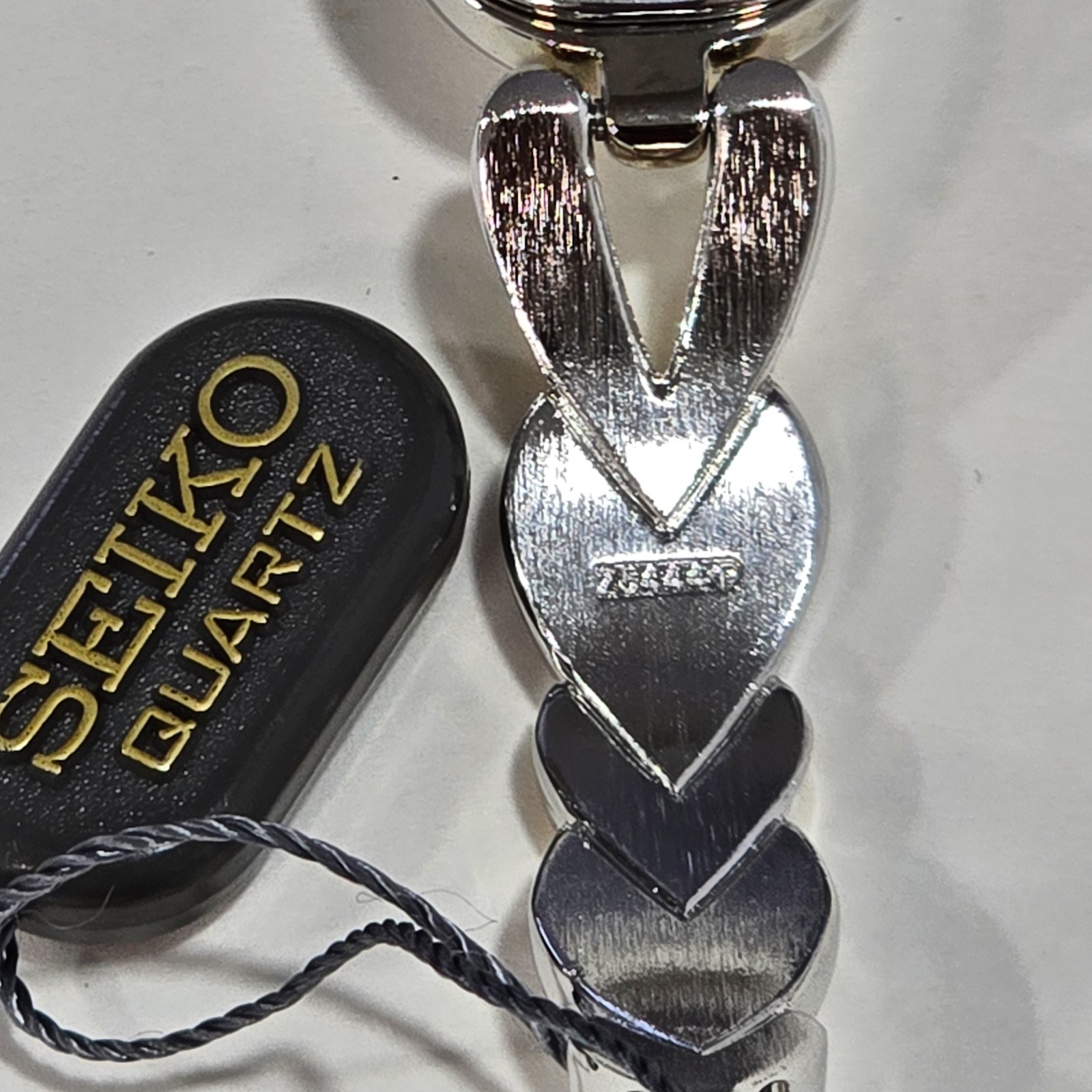 Seiko Women’s Quartz Two-Tone Heart Link Bracelet Watch, Silver Dial