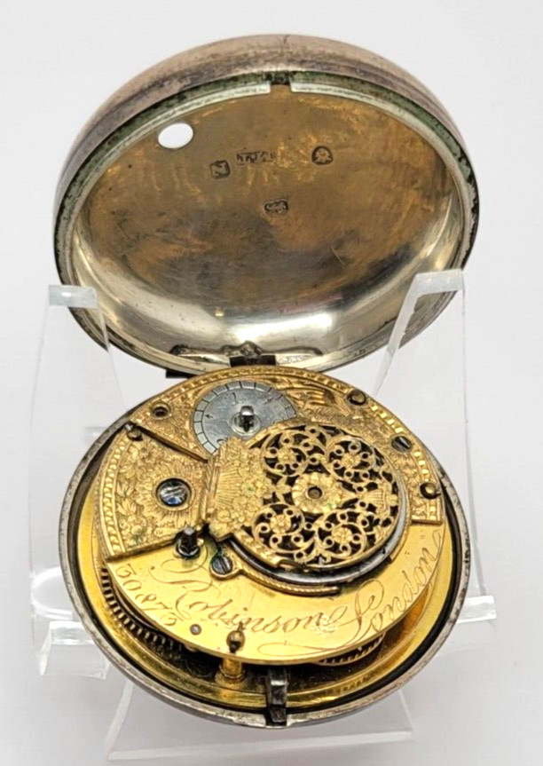 Antique Robinson London Pair Case Verge Fusee Pocket Watch AS IS (good balance)