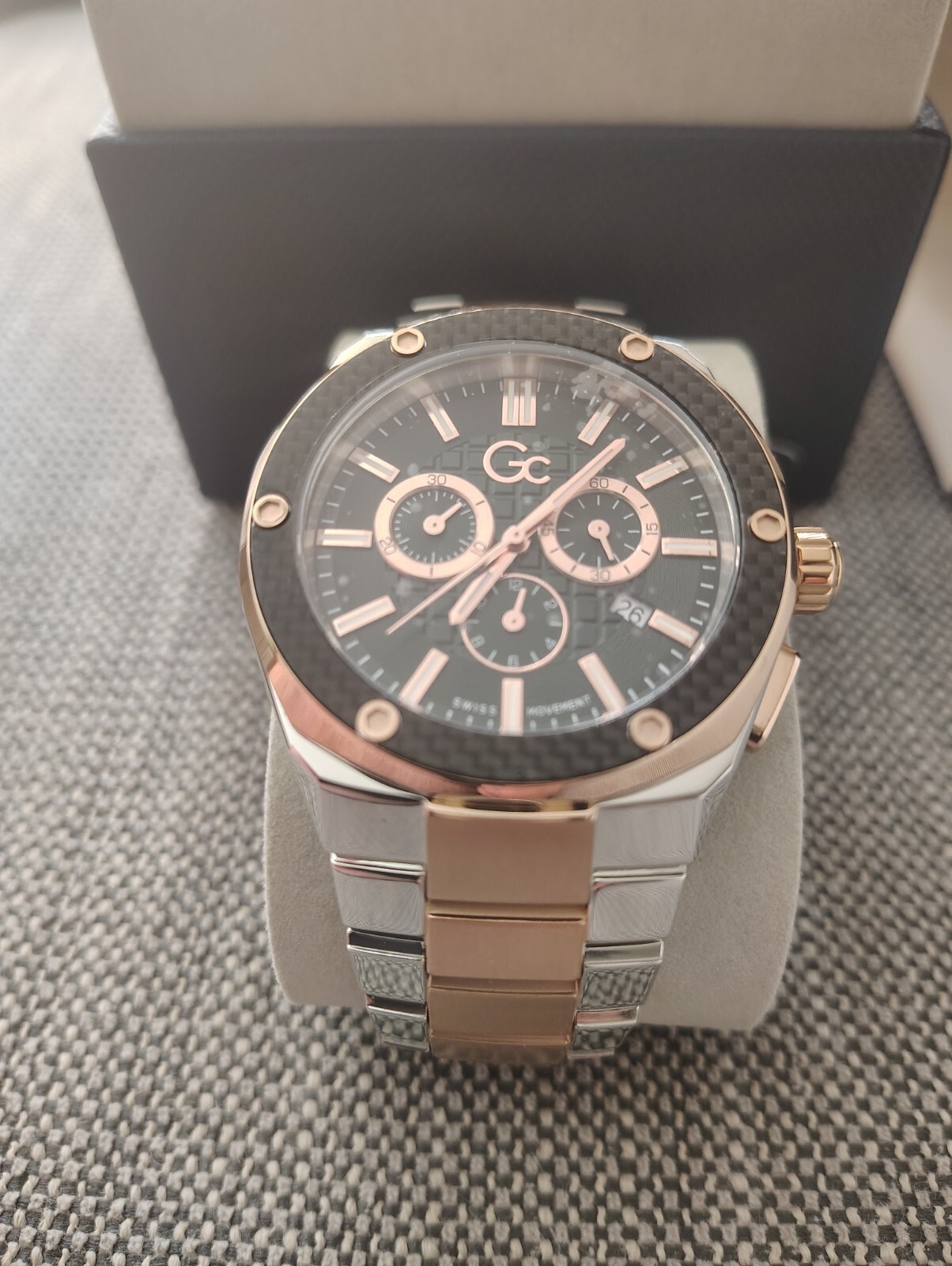 GC Guess Collection Two-Tone and Green Chronograph Watch New