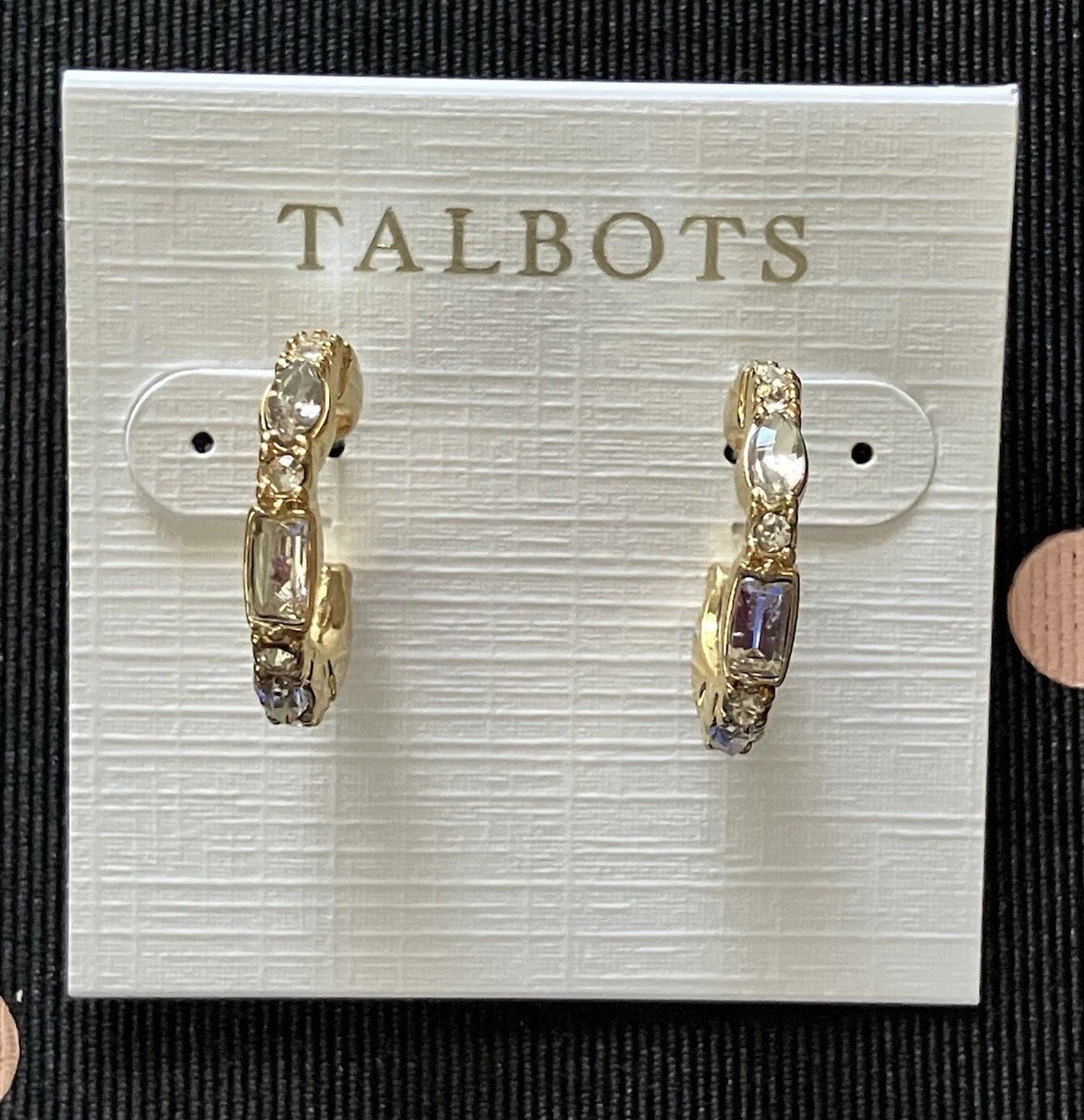 NWT Talbots Baguette Hoop Earrings (Gold tone)
