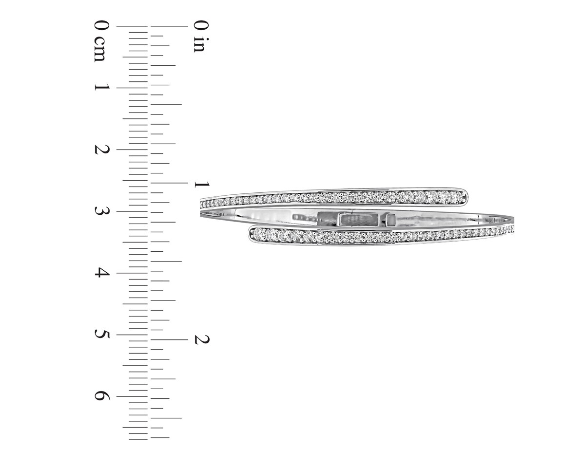 1.66 Carat (ctw) Lab-Created White Sapphire Bangle Bracelet Wrap Sterling Silver