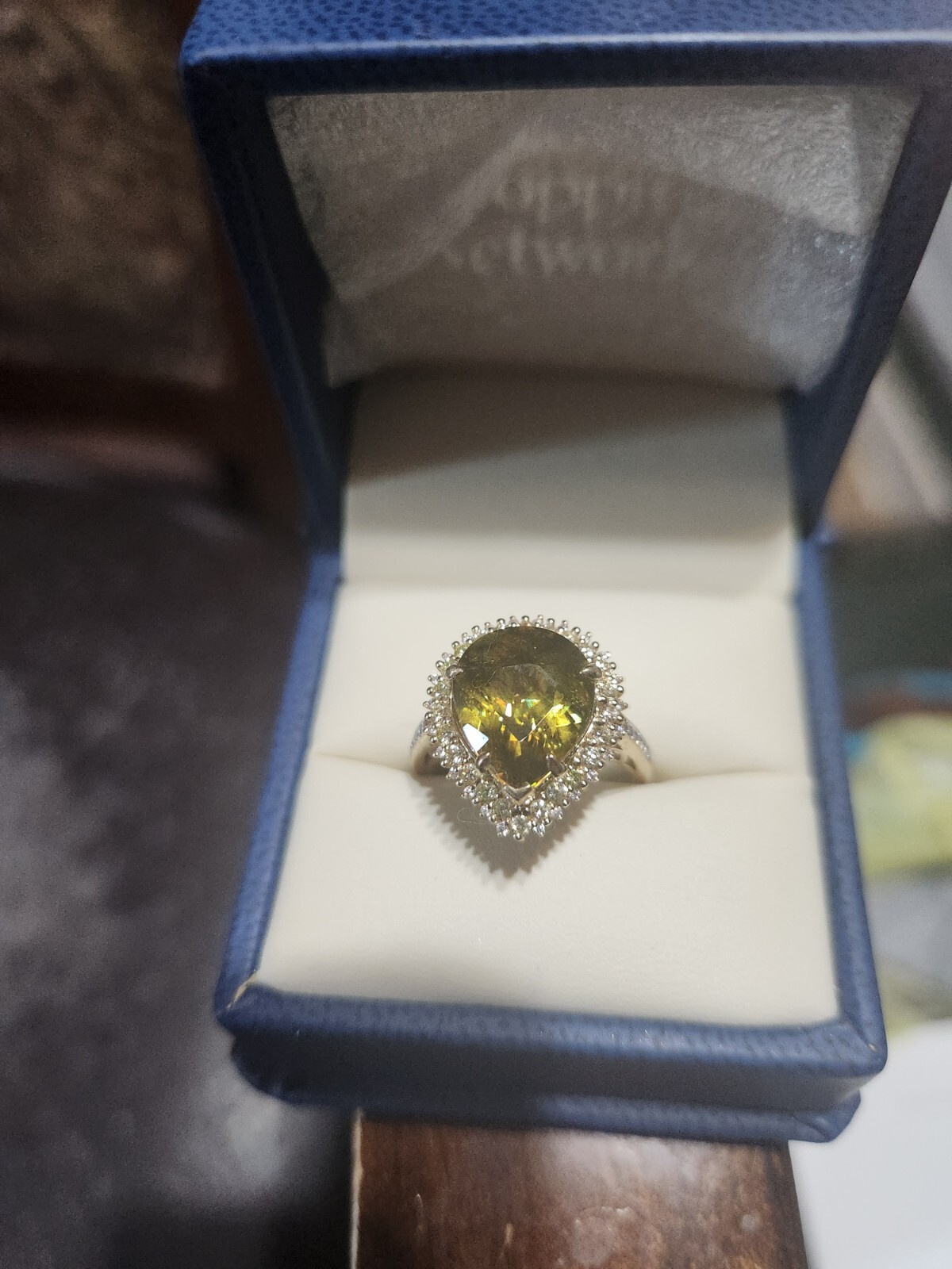 7.36 Sphene Ring 14k YG w/Diamonds Size 7