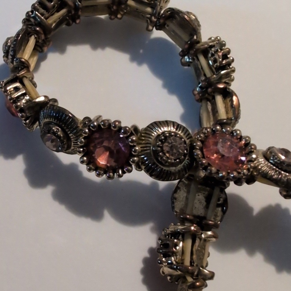 Pretty Pink, Pink Gold Tone, White Necklace Bracelet Earring Set